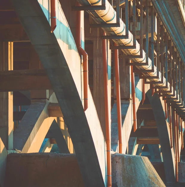 Modern city skyline with architectural structures